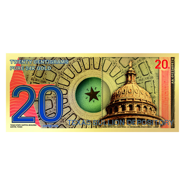 Modern Texas Redback – 20 CG Gold Note