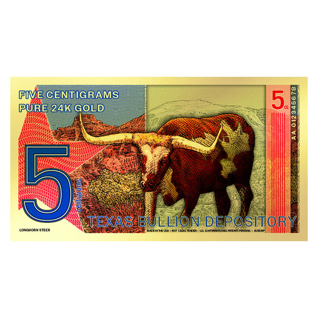 Modern Texas Redback – 5 CG Gold Note